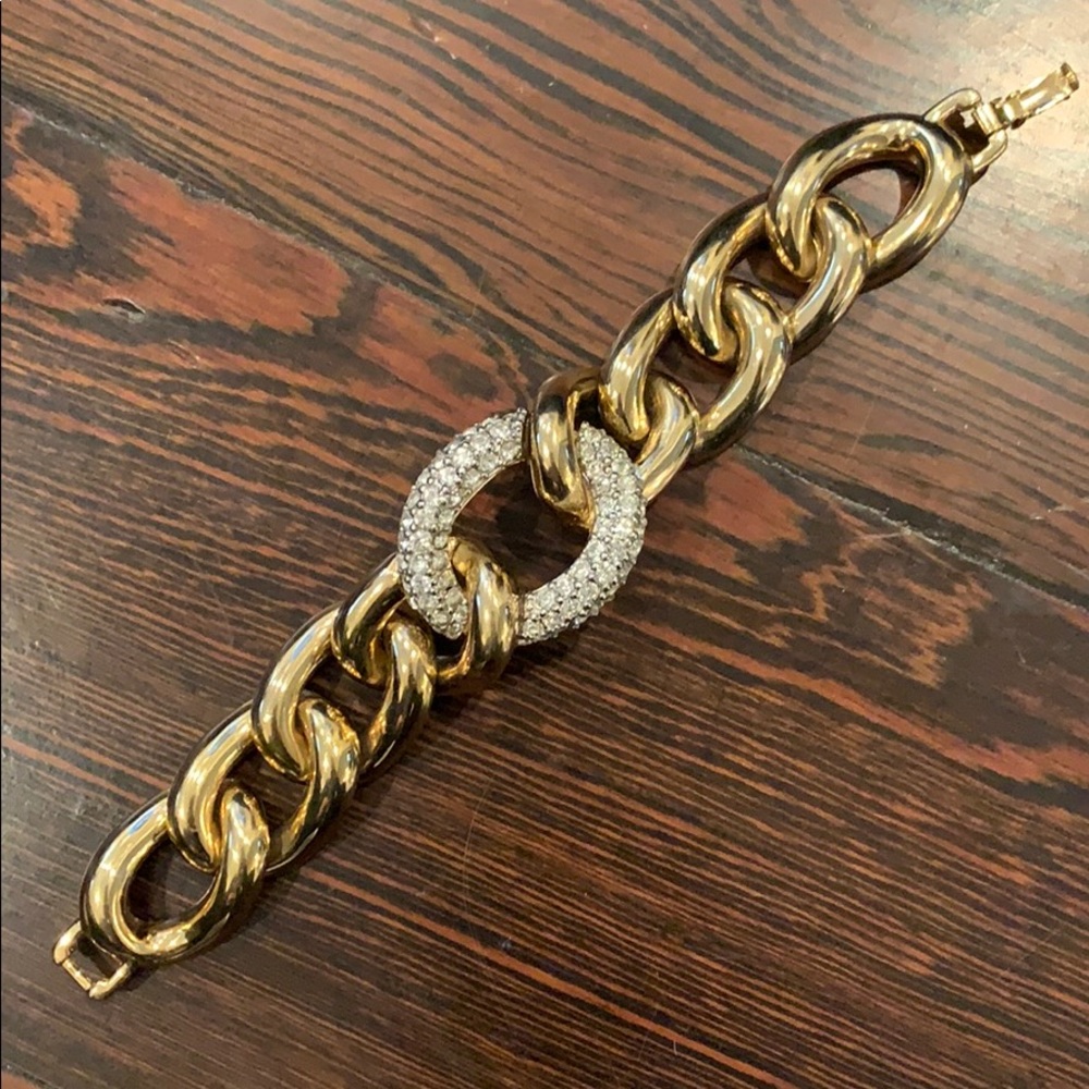 Givenchy vintage chain link crystal bracelet